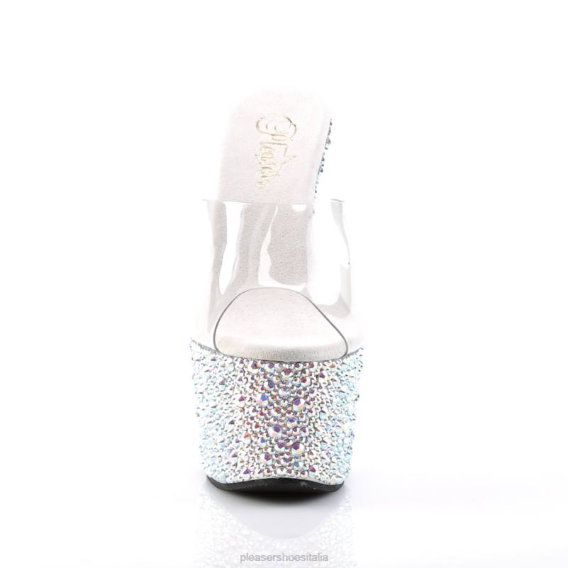 Pleaser Shoes ingioiellato-701ms JHHV326 trasparente/argento