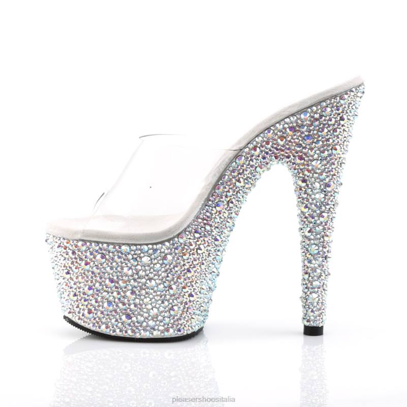Pleaser Shoes ingioiellato-701ms JHHV326 trasparente/argento