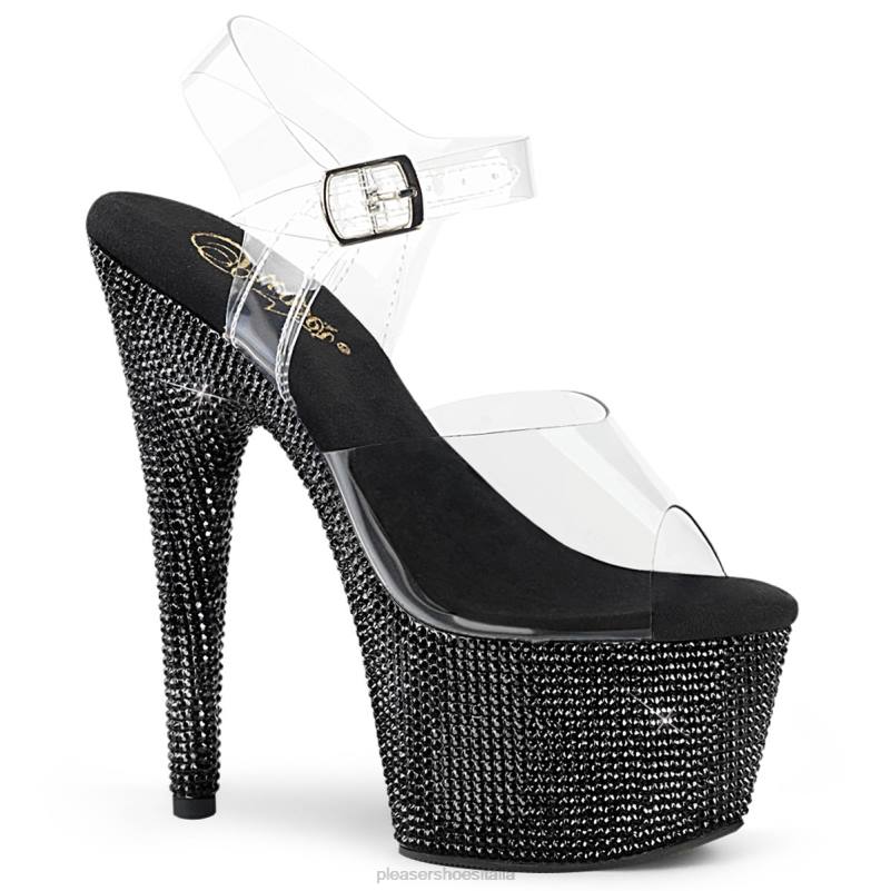 Pleaser Shoes ingioiellato-708dm JHHV254 trasparente/nero