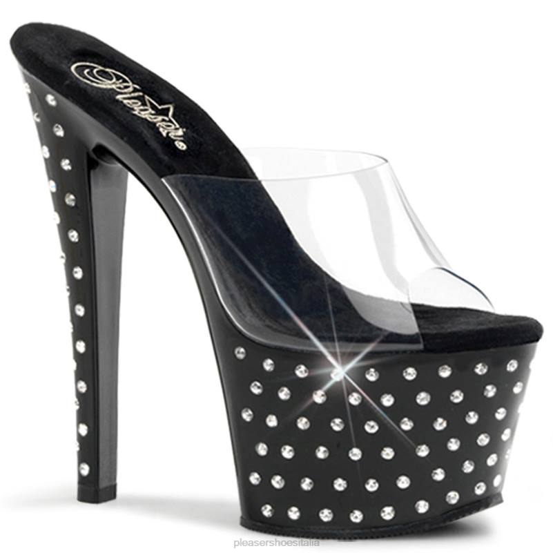 Pleaser Shoes polvere di stelle-701 JHHV327 trasparente/nero