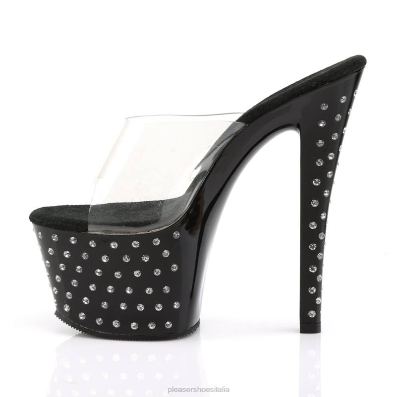 Pleaser Shoes polvere di stelle-701 JHHV327 trasparente/nero