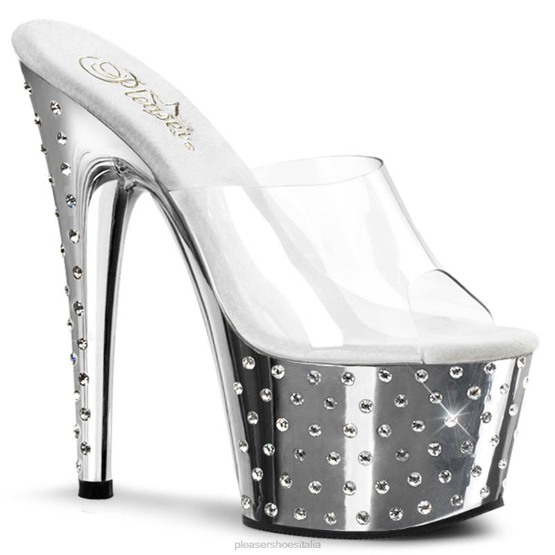 Pleaser Shoes polvere di stelle-701 JHHV329 trasparente/argento