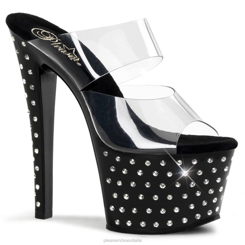 Pleaser Shoes polvere di stelle-702 JHHV323 trasparente/nero