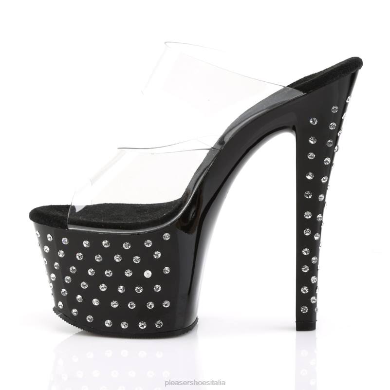 Pleaser Shoes polvere di stelle-702 JHHV323 trasparente/nero