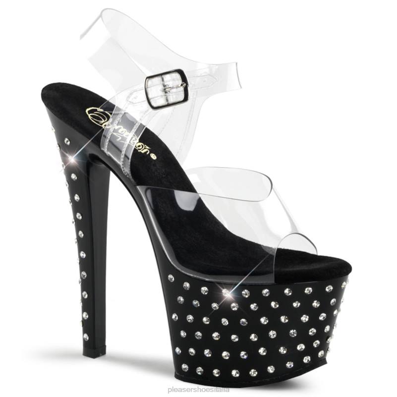 Pleaser Shoes polvere di stelle-708 JHHV289 trasparente/nero