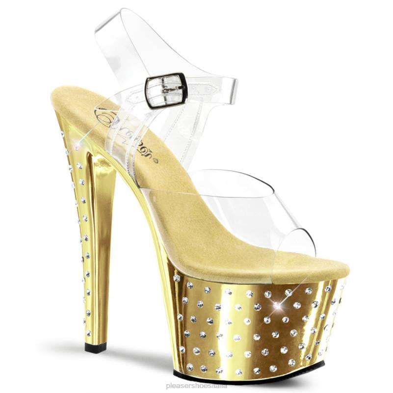 Pleaser Shoes polvere di stelle-708 JHHV291 trasparente/oro