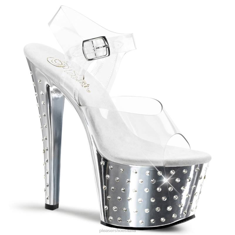 Pleaser Shoes polvere di stelle-708 JHHV292 trasparente/argento