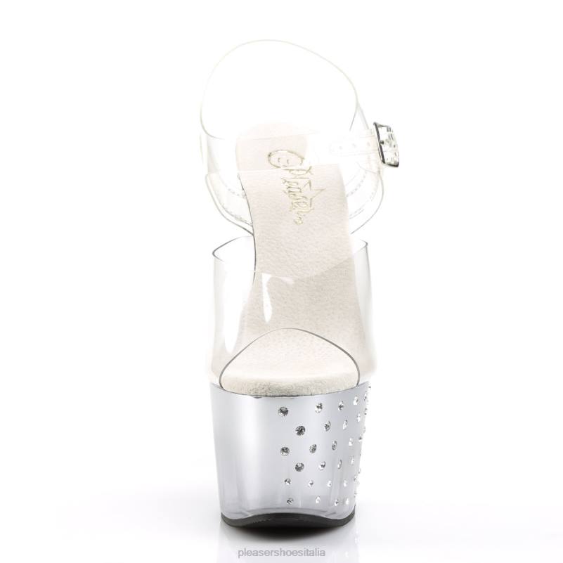 Pleaser Shoes polvere di stelle-708t JHHV304 trasparente/argento