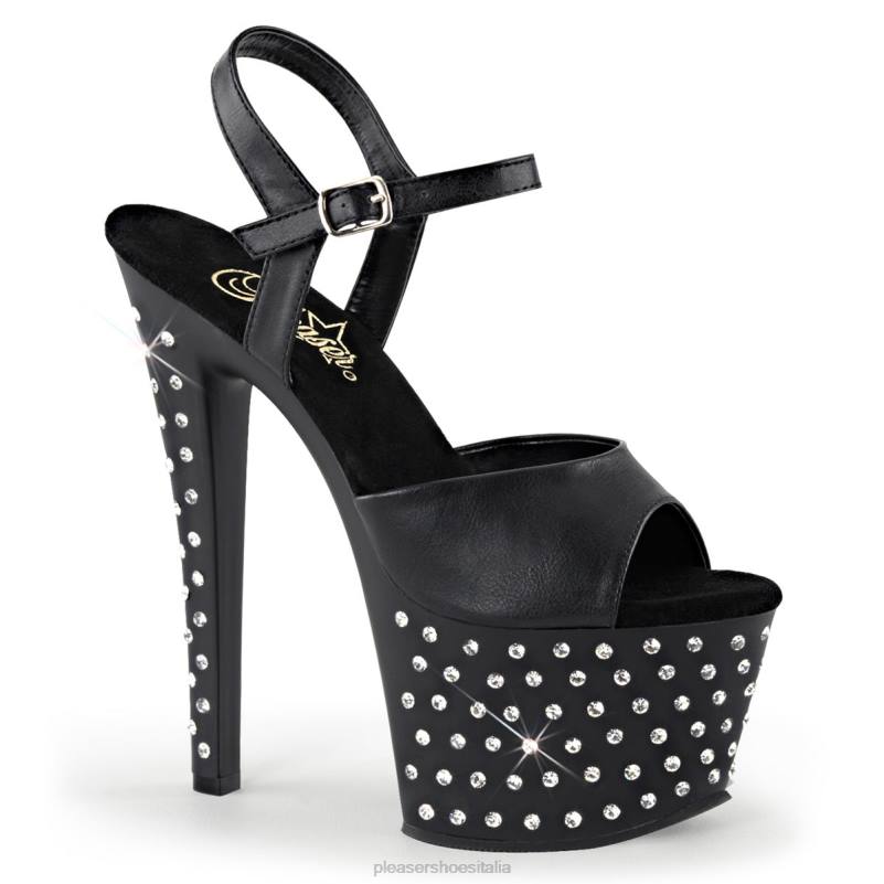 Pleaser Shoes polvere di stelle-709 JHHV526 ecopelle nera/nero