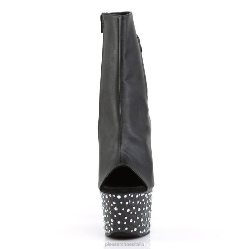 Pleaser Shoes stardance-1018-7 JHHV512 ecopelle nera/argento