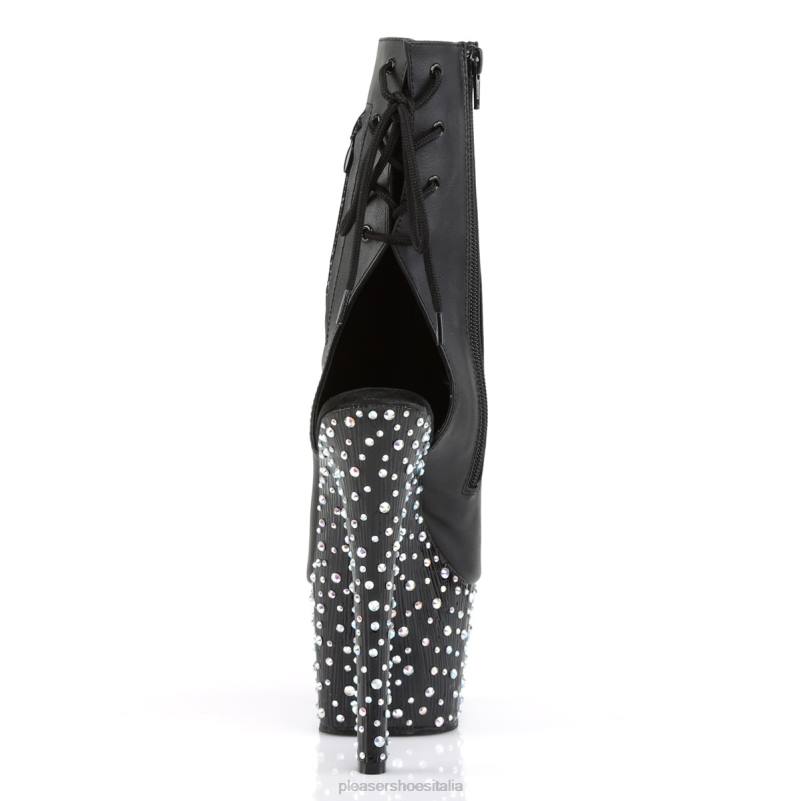 Pleaser Shoes stardance-1018-7 JHHV512 ecopelle nera/argento