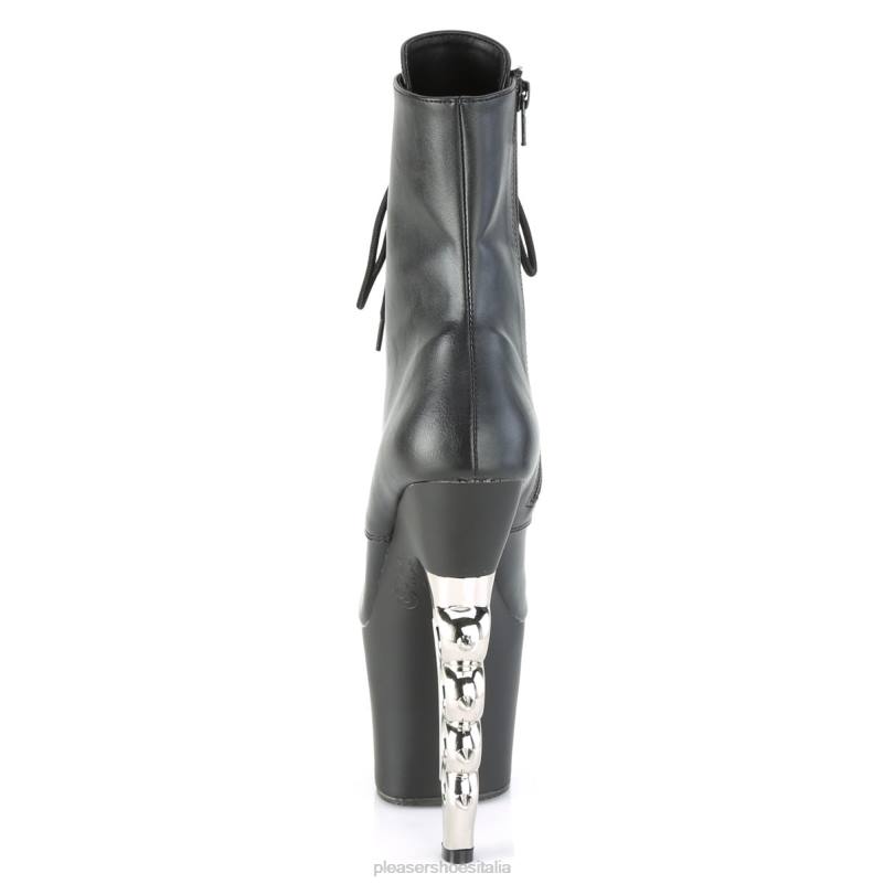 Pleaser Shoes irongrip-1020 JHHV163 ecopelle nera/argento