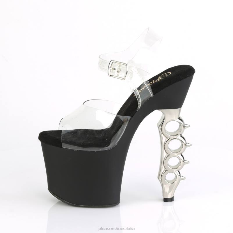 Pleaser Shoes irongrip-708 JHHV167 trasparente/argento