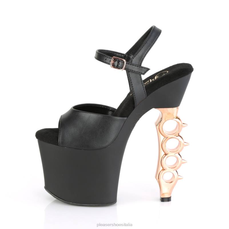 Pleaser Shoes irongrip-709 JHHV170 ecopelle nera/marrone