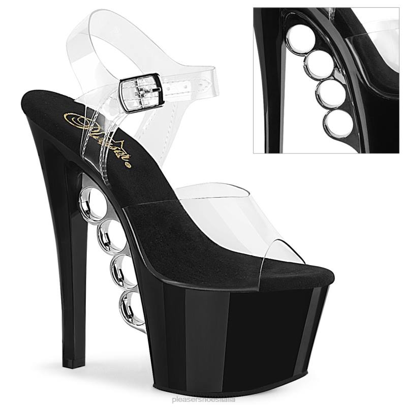 Pleaser Shoes knucks-708 JHHV171 trasparente/nero