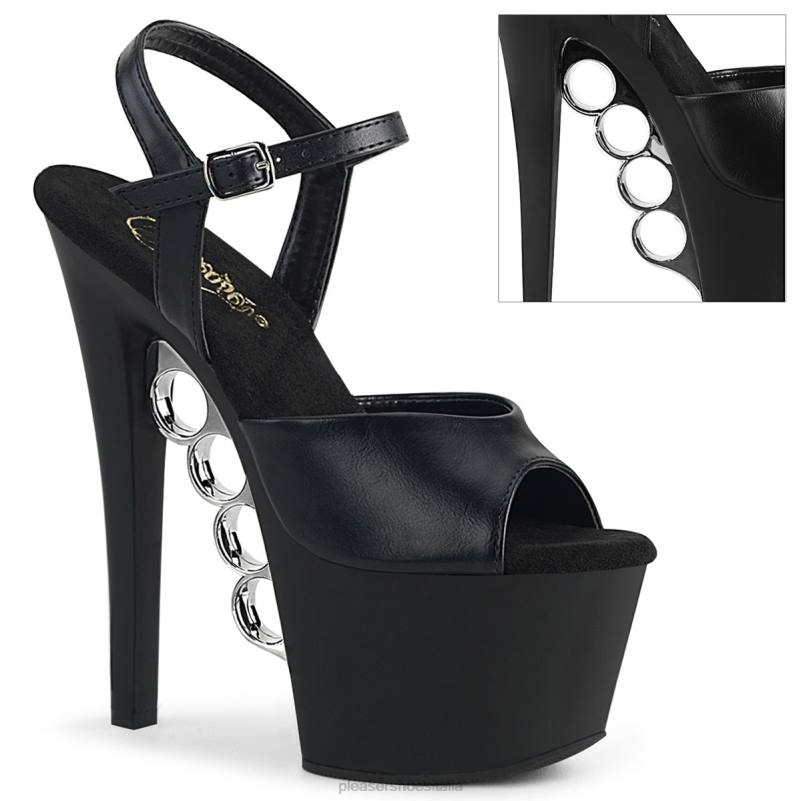 Pleaser Shoes nocche-709 JHHV172 ecopelle nera/nero