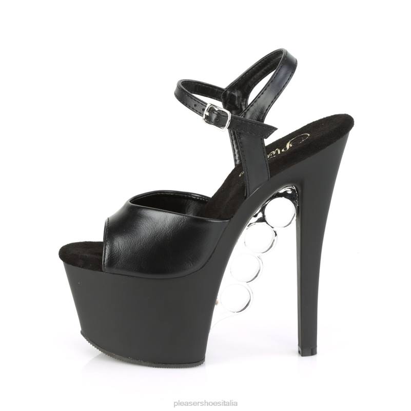 Pleaser Shoes nocche-709 JHHV172 ecopelle nera/nero